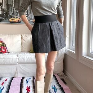 Zara linen blend dark grey mini skirt